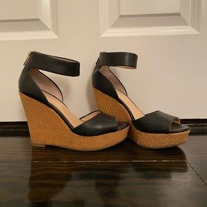 Banana Republic Black Wedged Espadrilles